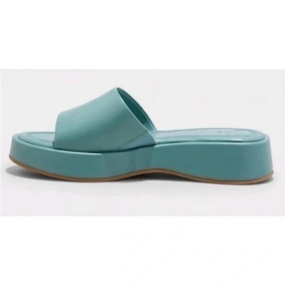 NEW! Carlita Wedge Platform Slide Sandals - A New Day, Blue Wedge - Picture 4 of 9